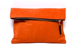 Яркий замшевый клатч Red (оранжевый) ― ButikLand